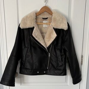 Abercrombie & Fitch Vegan Leather Bomber Jacket